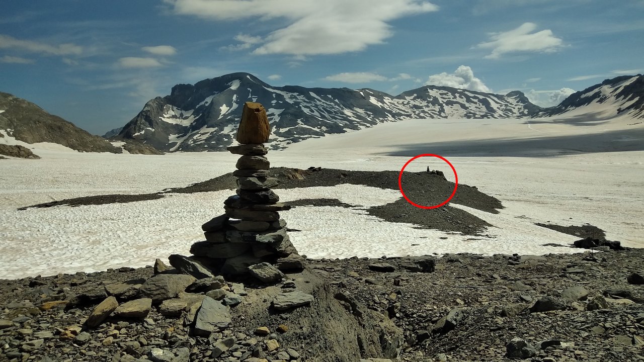Glacier de la Plaine Morte von oben gesehen im Jahr 2024
