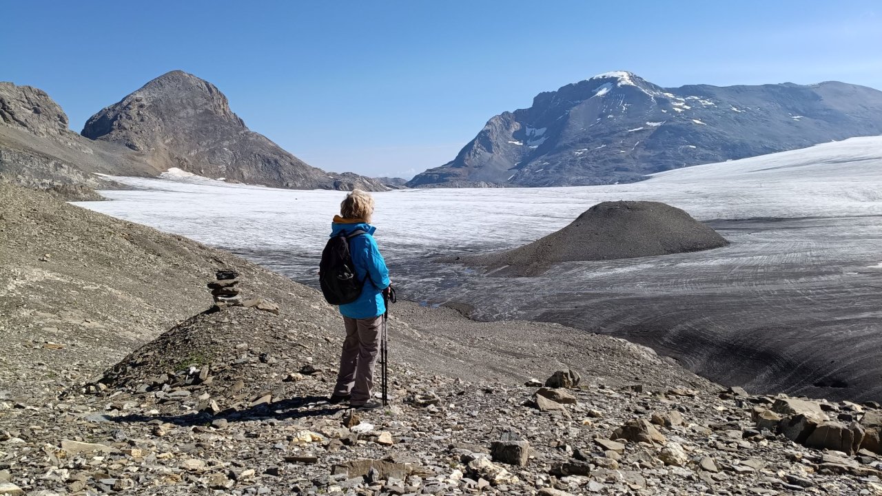 Glacier de la Plaine Morte von oben gesehen im Jahr 2025