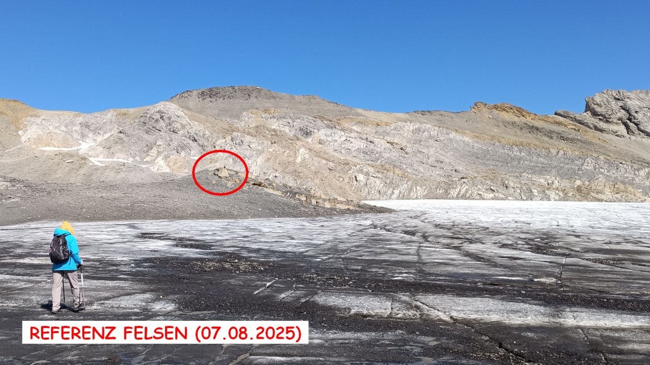 Glacier de la Plaine Morte von oben gesehen im Jahr 2025